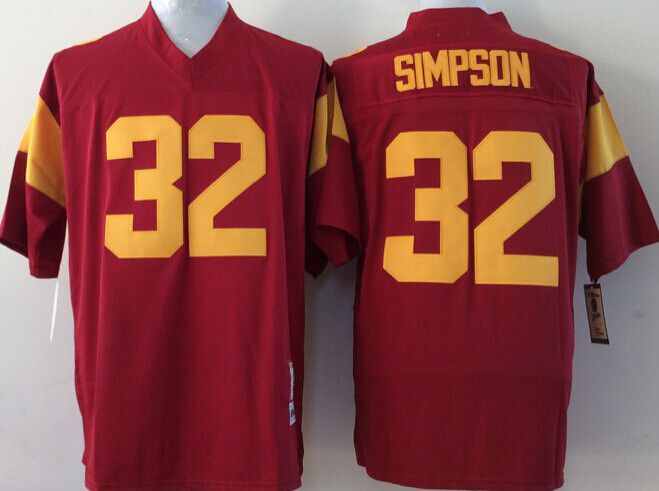 Men USC Trojans #32 Simpson Red 2025 NCAA Jersey